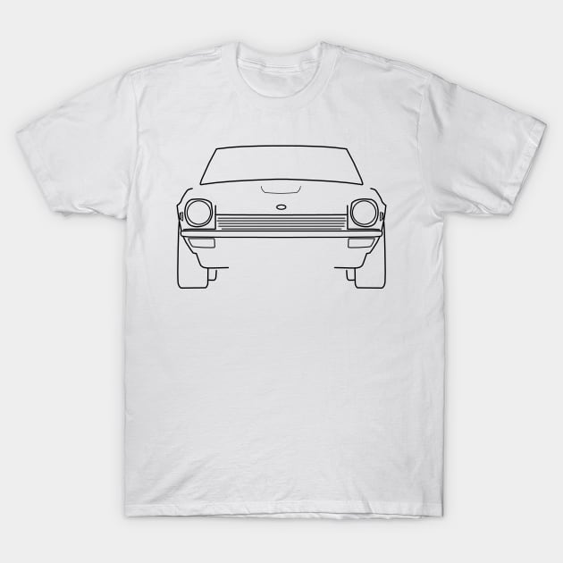 Datsun 240Z classic car outline (black) T-Shirt by soitwouldseem